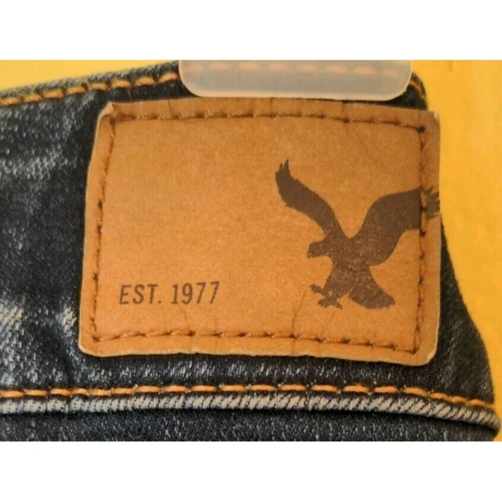 American Eagle Sz 8 Shorts Women's Hi Rise Shortie Jean Blue Denim Super Stretch